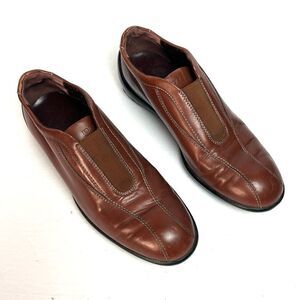 Tod’s Driving Loafers Cognac Brown Leather Slip On size 9